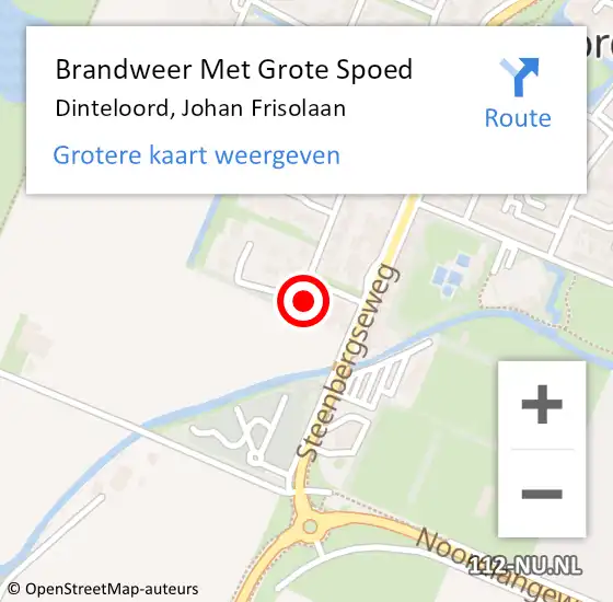 Locatie op kaart van de 112 melding: Brandweer Met Grote Spoed Naar Dinteloord, Johan Frisolaan op 1 december 2024 09:08