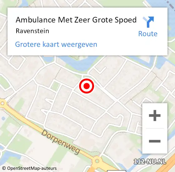 Locatie op kaart van de 112 melding: Ambulance Met Zeer Grote Spoed Naar Ravenstein op 1 december 2024 09:37