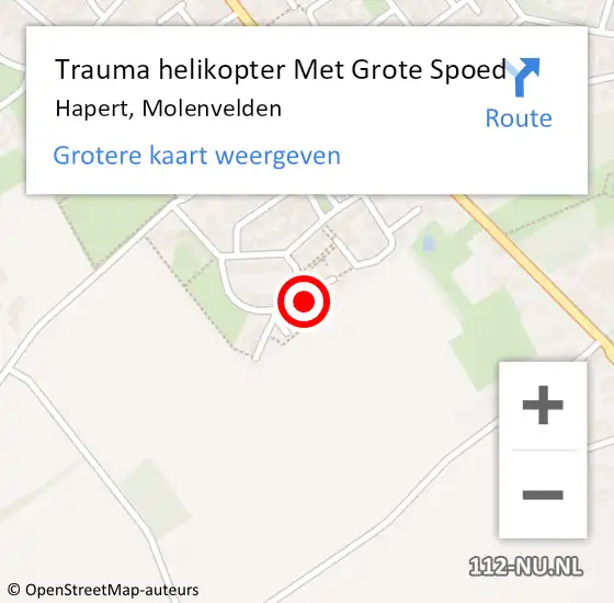 Locatie op kaart van de 112 melding: Trauma helikopter Met Grote Spoed Naar Hapert, Molenvelden op 1 december 2024 10:23