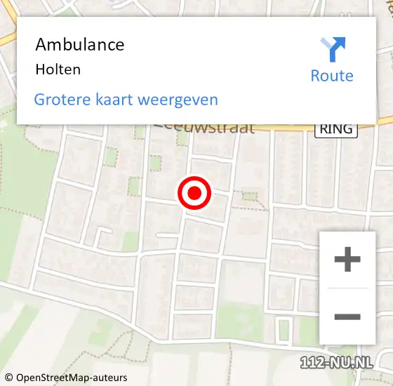 Locatie op kaart van de 112 melding: Ambulance Holten op 1 december 2024 10:56