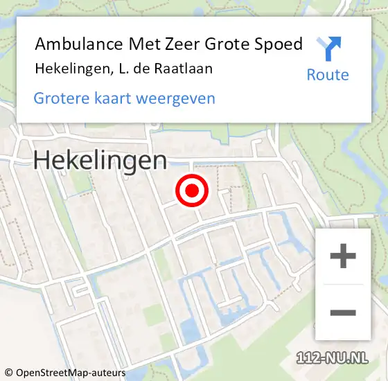 Locatie op kaart van de 112 melding: Ambulance Met Zeer Grote Spoed Naar Hekelingen, L. de Raatlaan op 1 december 2024 11:02