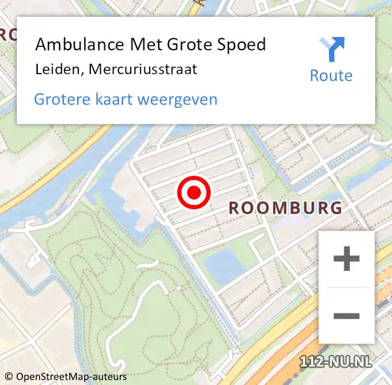 Locatie op kaart van de 112 melding: Ambulance Met Grote Spoed Naar Sassenheim, Mercuriusstraat op 1 december 2024 12:55