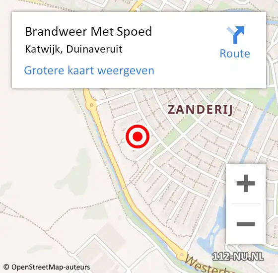 Locatie op kaart van de 112 melding: Brandweer Met Spoed Naar Katwijk, Duinaveruit op 1 december 2024 13:17