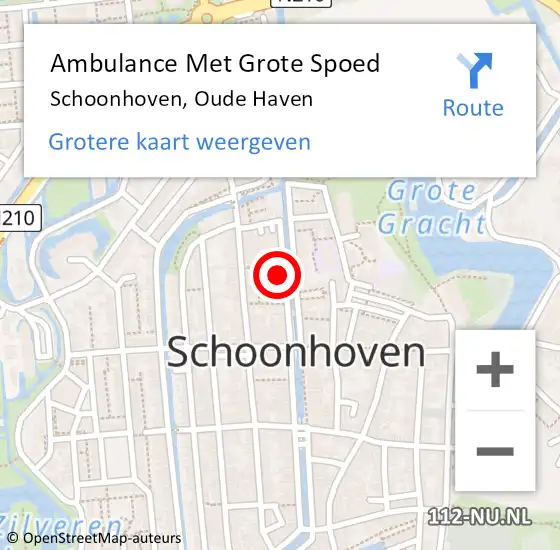 Locatie op kaart van de 112 melding: Ambulance Met Grote Spoed Naar Schoonhoven, Oude Haven op 1 december 2024 13:53