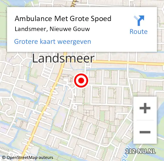 Locatie op kaart van de 112 melding: Ambulance Met Grote Spoed Naar Landsmeer, Nieuwe Gouw op 1 december 2024 14:33