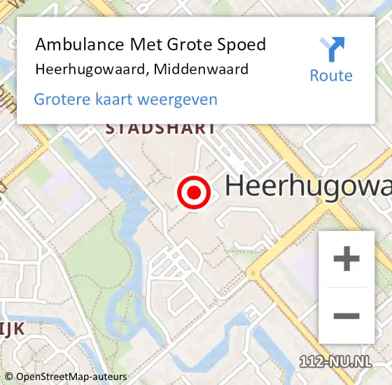 Locatie op kaart van de 112 melding: Ambulance Met Grote Spoed Naar Heerhugowaard, Middenwaard op 1 december 2024 14:52