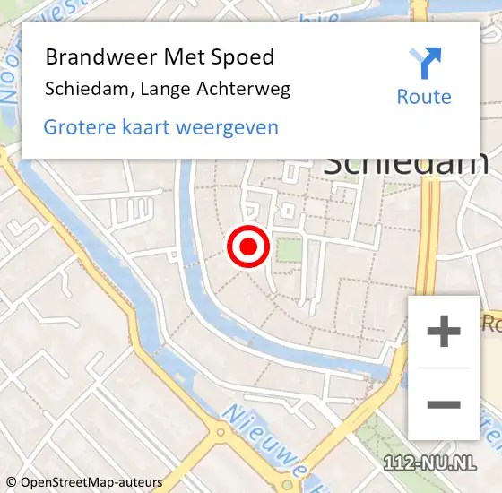 Locatie op kaart van de 112 melding: Brandweer Met Spoed Naar Schiedam, Lange Achterweg op 1 december 2024 15:11