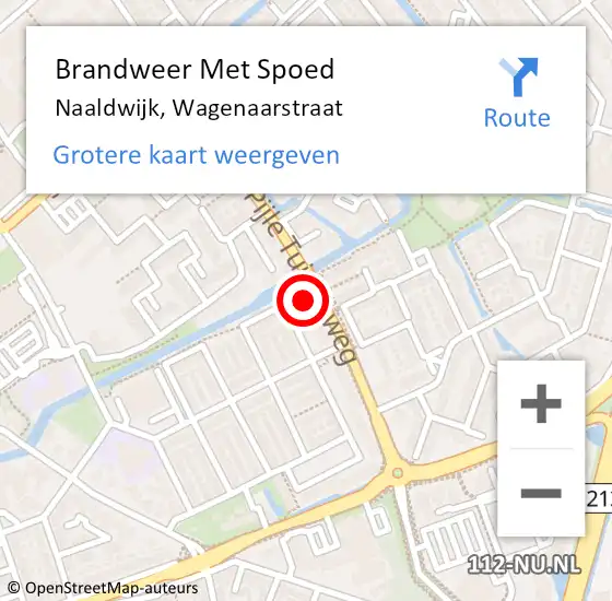 Locatie op kaart van de 112 melding: Brandweer Met Spoed Naar Naaldwijk, Wagenaarstraat op 1 december 2024 15:32