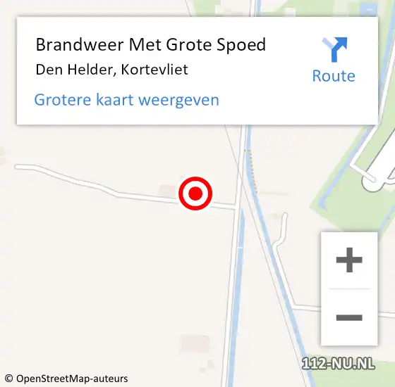 Locatie op kaart van de 112 melding: Brandweer Met Grote Spoed Naar Den Helder, Kortevliet op 1 december 2024 15:33