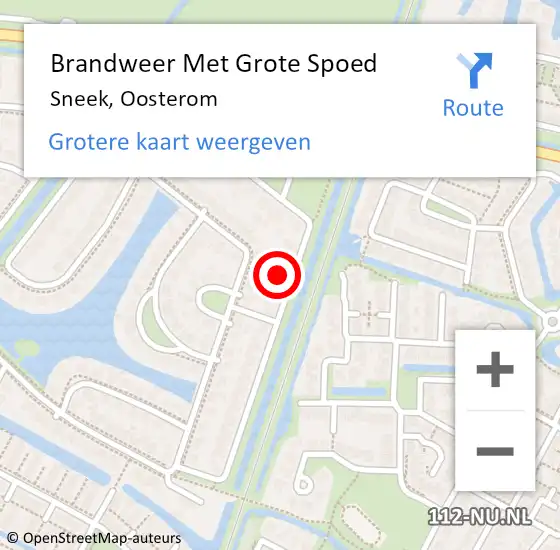 Locatie op kaart van de 112 melding: Brandweer Met Grote Spoed Naar Sneek, Oosterom op 1 december 2024 15:36