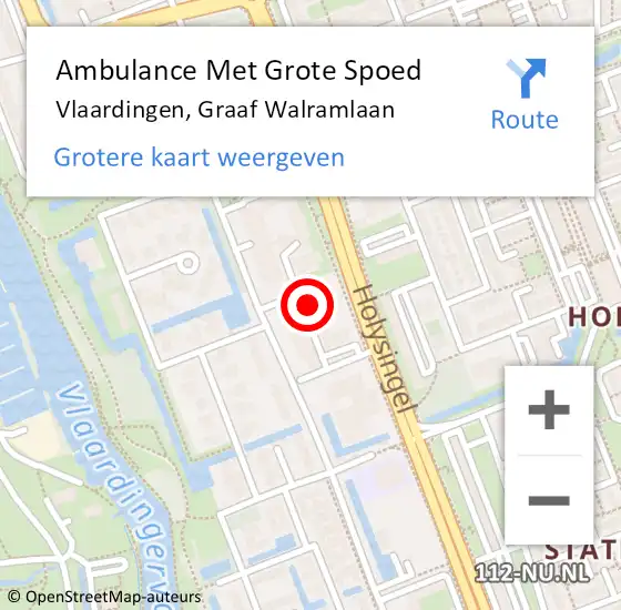 Locatie op kaart van de 112 melding: Ambulance Met Grote Spoed Naar Vlaardingen, Graaf Walramlaan op 1 december 2024 15:44