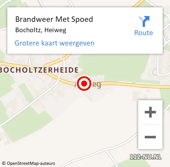 Locatie op kaart van de 112 melding: Brandweer Met Spoed Naar Bocholtz, Heiweg op 1 december 2024 15:49