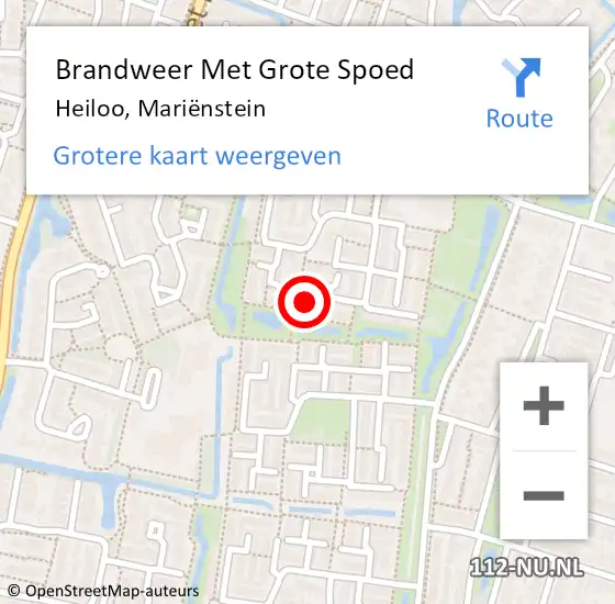 Locatie op kaart van de 112 melding: Brandweer Met Grote Spoed Naar Heiloo, Mariënstein op 1 december 2024 15:53