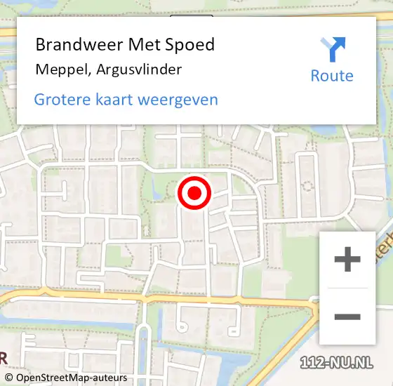 Locatie op kaart van de 112 melding: Brandweer Met Spoed Naar Meppel, Argusvlinder op 1 december 2024 16:34