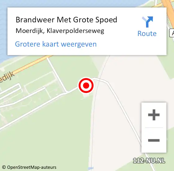 Locatie op kaart van de 112 melding: Brandweer Met Grote Spoed Naar Moerdijk, Klaverpolderseweg op 1 december 2024 16:46