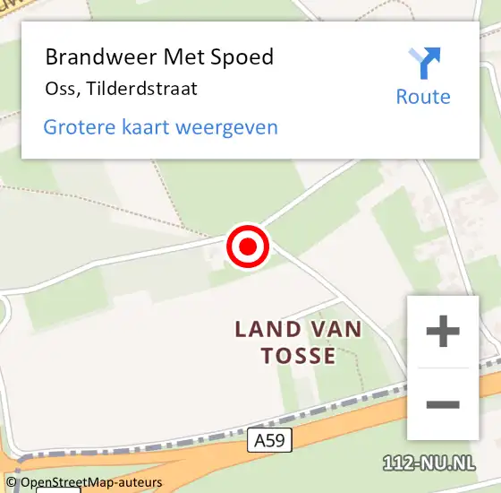 Locatie op kaart van de 112 melding: Brandweer Met Spoed Naar Oss, Tilderdstraat op 1 december 2024 17:22