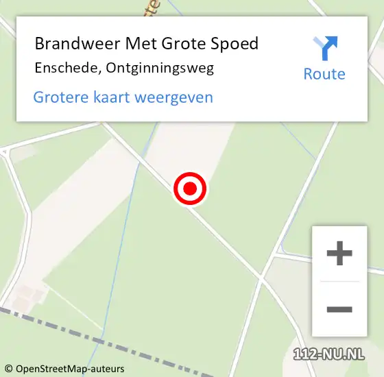 Locatie op kaart van de 112 melding: Brandweer Met Grote Spoed Naar Enschede, Ontginningsweg op 1 december 2024 18:43