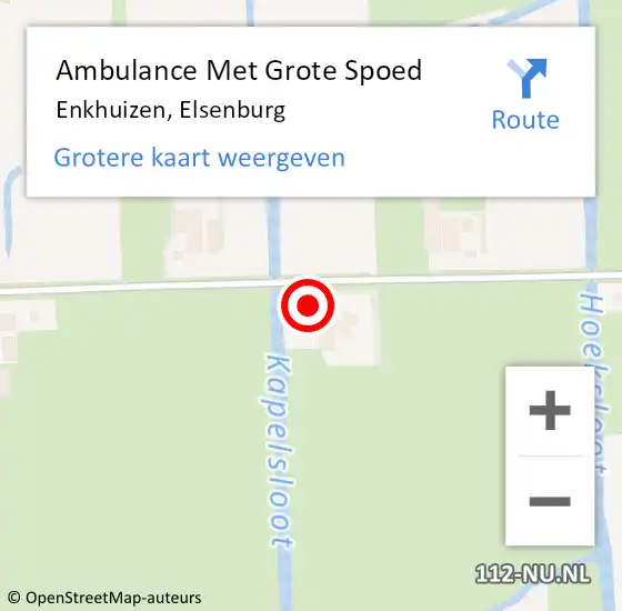 Locatie op kaart van de 112 melding: Ambulance Met Grote Spoed Naar Enkhuizen, Elsenburg op 1 december 2024 18:49