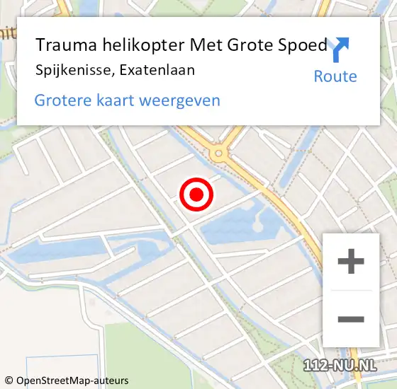 Locatie op kaart van de 112 melding: Trauma helikopter Met Grote Spoed Naar Spijkenisse, Exatenlaan op 1 december 2024 18:49