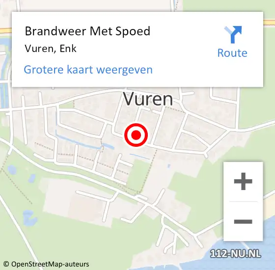 Locatie op kaart van de 112 melding: Brandweer Met Spoed Naar Vuren, Enk op 1 december 2024 18:50