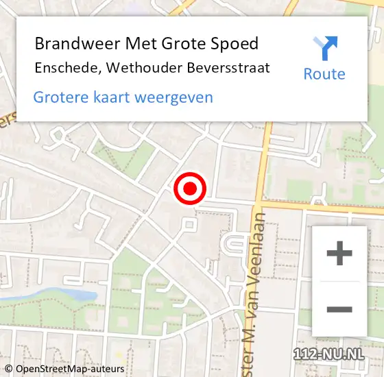 Locatie op kaart van de 112 melding: Brandweer Met Grote Spoed Naar Enschede, Wethouder Beversstraat op 1 december 2024 19:13