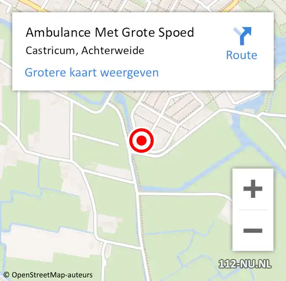 Locatie op kaart van de 112 melding: Ambulance Met Grote Spoed Naar Castricum, Achterweide op 1 december 2024 19:27