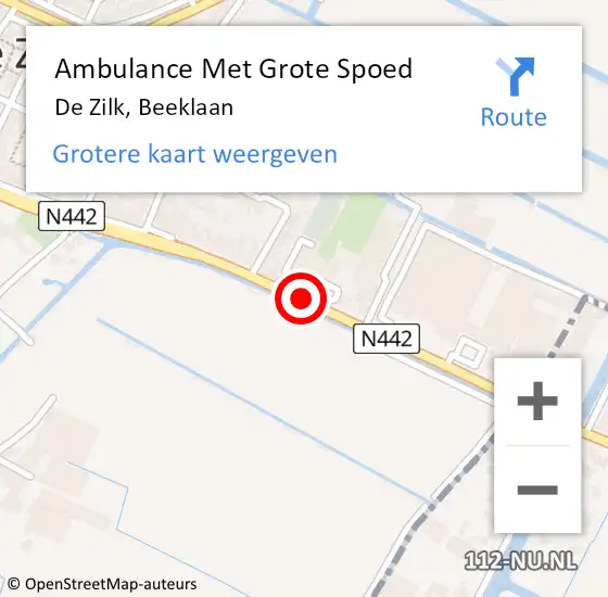 Locatie op kaart van de 112 melding: Ambulance Met Grote Spoed Naar De Zilk, Beeklaan op 28 oktober 2014 21:15