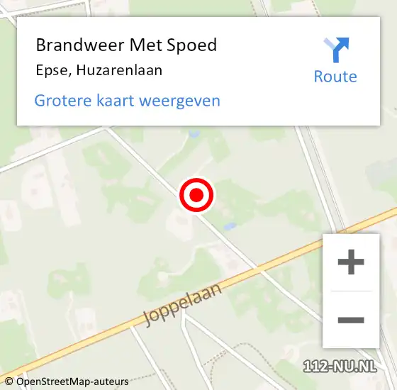 Locatie op kaart van de 112 melding: Brandweer Met Spoed Naar Epse, Huzarenlaan op 1 december 2024 19:58