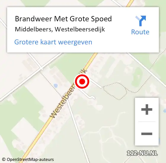 Locatie op kaart van de 112 melding: Brandweer Met Grote Spoed Naar Middelbeers, Westelbeersedijk op 1 december 2024 20:08