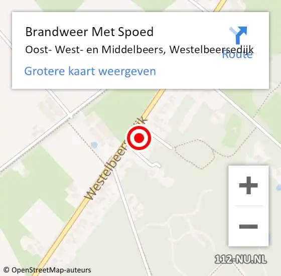 Locatie op kaart van de 112 melding: Brandweer Met Spoed Naar Middelbeers, Westelbeersedijk op 1 december 2024 20:17