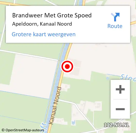 Locatie op kaart van de 112 melding: Brandweer Met Grote Spoed Naar Apeldoorn, Kanaal Noord op 1 december 2024 20:19