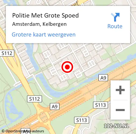 Locatie op kaart van de 112 melding: Politie Met Grote Spoed Naar Amsterdam, Kelbergen op 1 december 2024 20:36