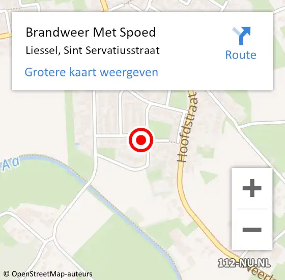 Locatie op kaart van de 112 melding: Brandweer Met Spoed Naar Liessel, Sint Servatiusstraat op 1 december 2024 20:49