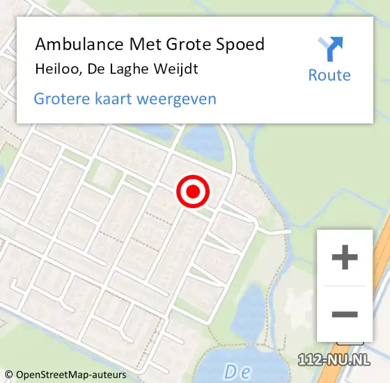 Locatie op kaart van de 112 melding: Ambulance Met Grote Spoed Naar Heiloo, De Laghe Weijdt op 1 december 2024 22:04