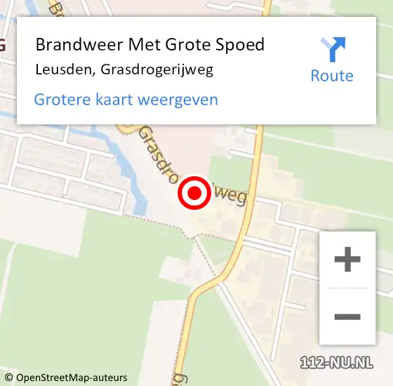 Locatie op kaart van de 112 melding: Brandweer Met Grote Spoed Naar Leusden, Grasdrogerijweg op 1 december 2024 22:38