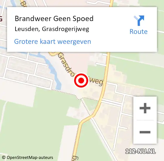 Locatie op kaart van de 112 melding: Brandweer Geen Spoed Naar Leusden, Grasdrogerijweg op 1 december 2024 22:40