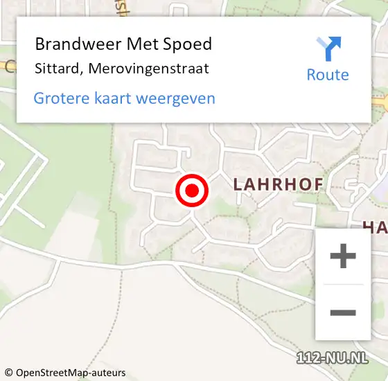 Locatie op kaart van de 112 melding: Brandweer Met Spoed Naar Sittard, Merovingenstraat op 1 december 2024 23:15