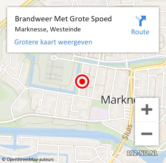 Locatie op kaart van de 112 melding: Brandweer Met Grote Spoed Naar Marknesse, Westeinde op 1 december 2024 23:19