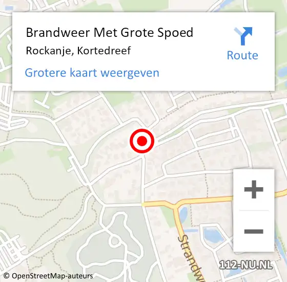 Locatie op kaart van de 112 melding: Brandweer Met Grote Spoed Naar Rockanje, Kortedreef op 1 december 2024 23:32