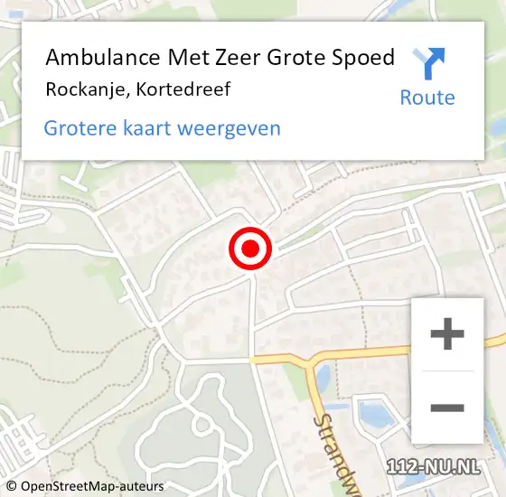 Locatie op kaart van de 112 melding: Ambulance Met Zeer Grote Spoed Naar Rockanje, Kortedreef op 1 december 2024 23:32