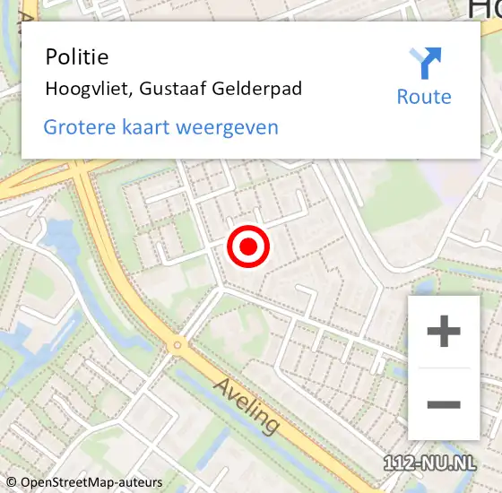 Locatie op kaart van de 112 melding: Politie Hoogvliet, Gustaaf Gelderpad op 2 december 2024 00:11