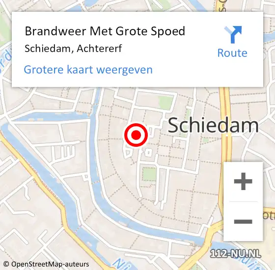 Locatie op kaart van de 112 melding: Brandweer Met Grote Spoed Naar Schiedam, Achtererf op 2 december 2024 00:20