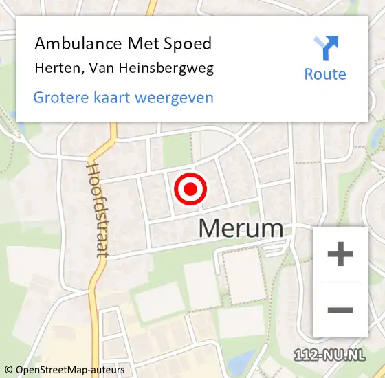 Locatie op kaart van de 112 melding: Ambulance Met Spoed Naar Herten, Van Heinsbergweg op 2 december 2024 03:01