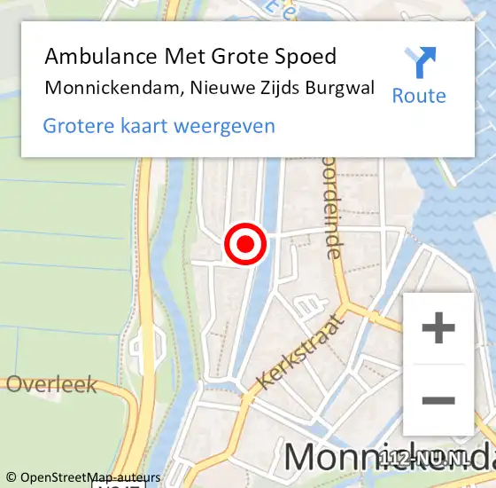 Locatie op kaart van de 112 melding: Ambulance Met Grote Spoed Naar Monnickendam, Nieuwe Zijds Burgwal op 2 december 2024 03:35