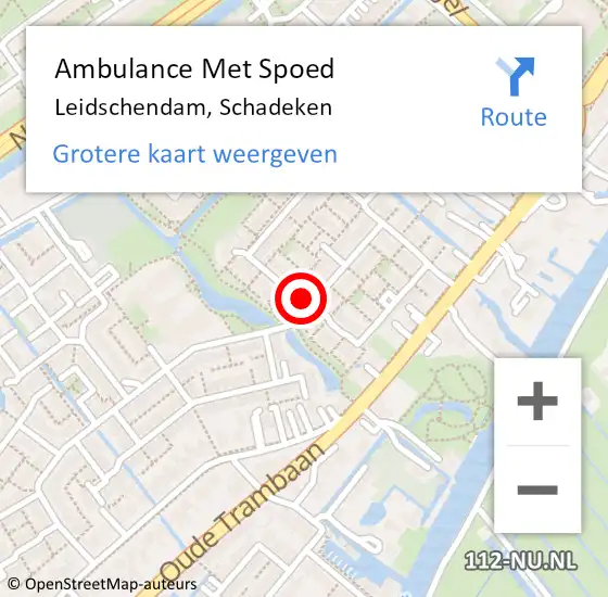 Locatie op kaart van de 112 melding: Ambulance Met Spoed Naar Leidschendam, Schadeken op 2 december 2024 04:16