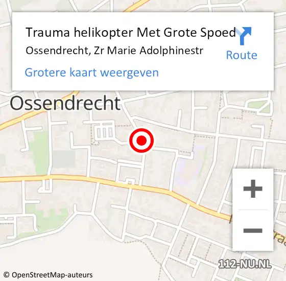 Locatie op kaart van de 112 melding: Trauma helikopter Met Grote Spoed Naar Ossendrecht, Zr Marie Adolphinestr op 2 december 2024 07:35