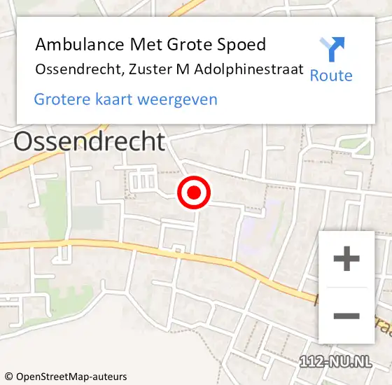 Locatie op kaart van de 112 melding: Ambulance Met Grote Spoed Naar Ossendrecht, Zr Marie Adolphinestr op 2 december 2024 07:36