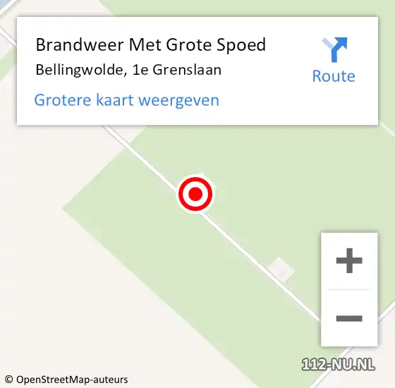 Locatie op kaart van de 112 melding: Brandweer Met Grote Spoed Naar Bellingwolde, 1e Grenslaan op 2 december 2024 07:45