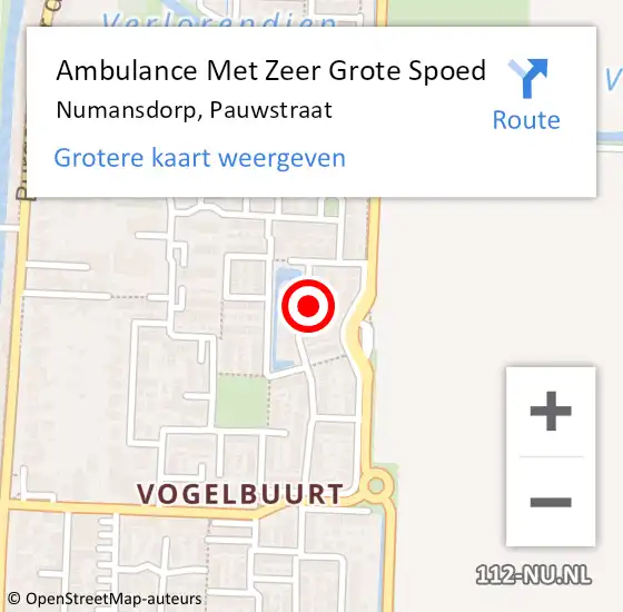 Locatie op kaart van de 112 melding: Ambulance Met Zeer Grote Spoed Naar Numansdorp, Pauwstraat op 2 december 2024 09:15