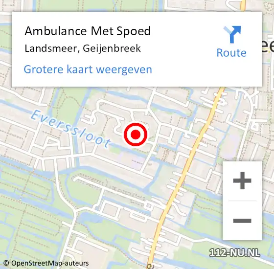 Locatie op kaart van de 112 melding: Ambulance Met Spoed Naar Landsmeer, Geijenbreek op 2 december 2024 10:24